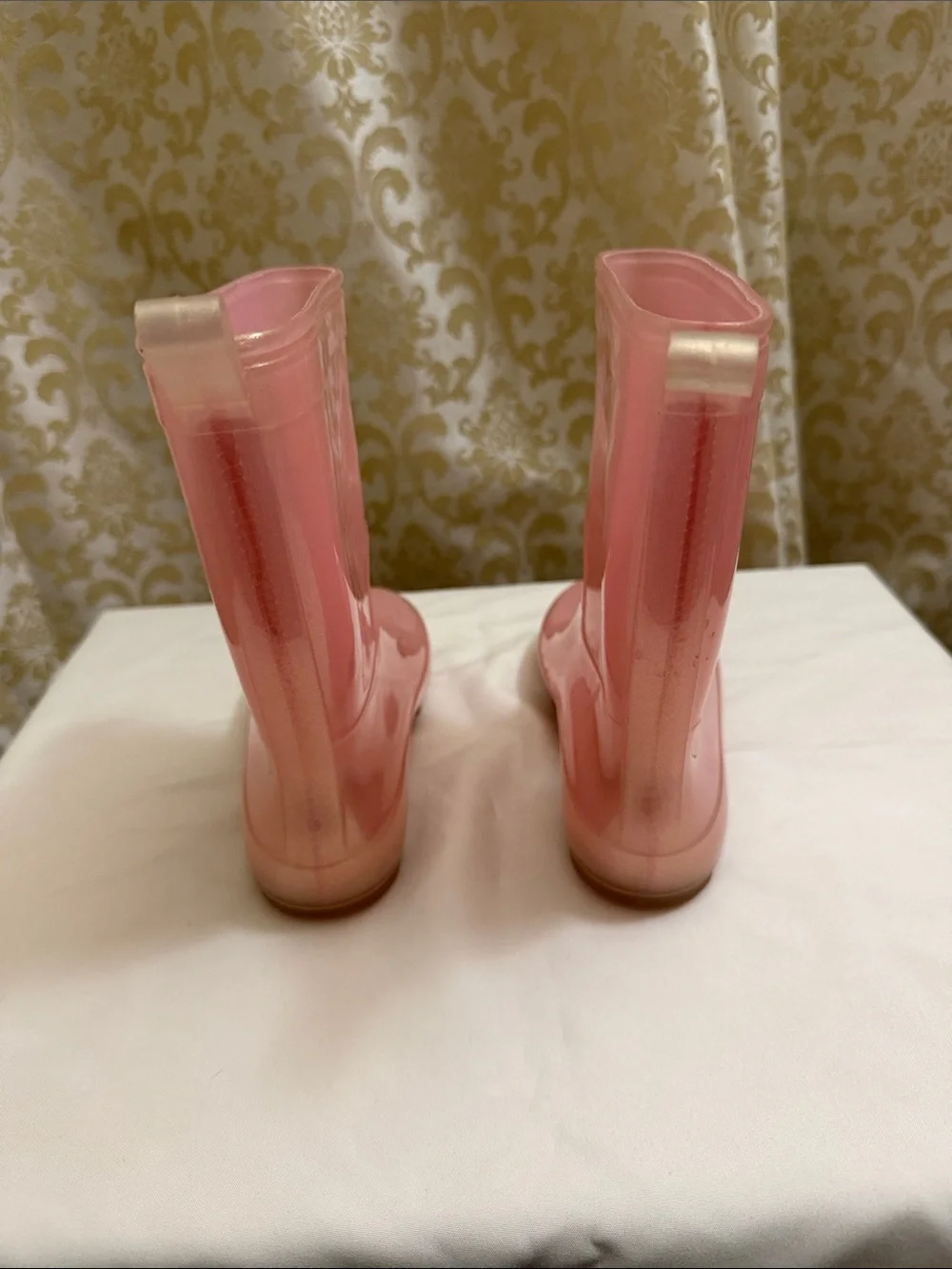 Cat & Jack Shimmery Pink Kids Outdoor Posh Rain/Snow Boots Size 12